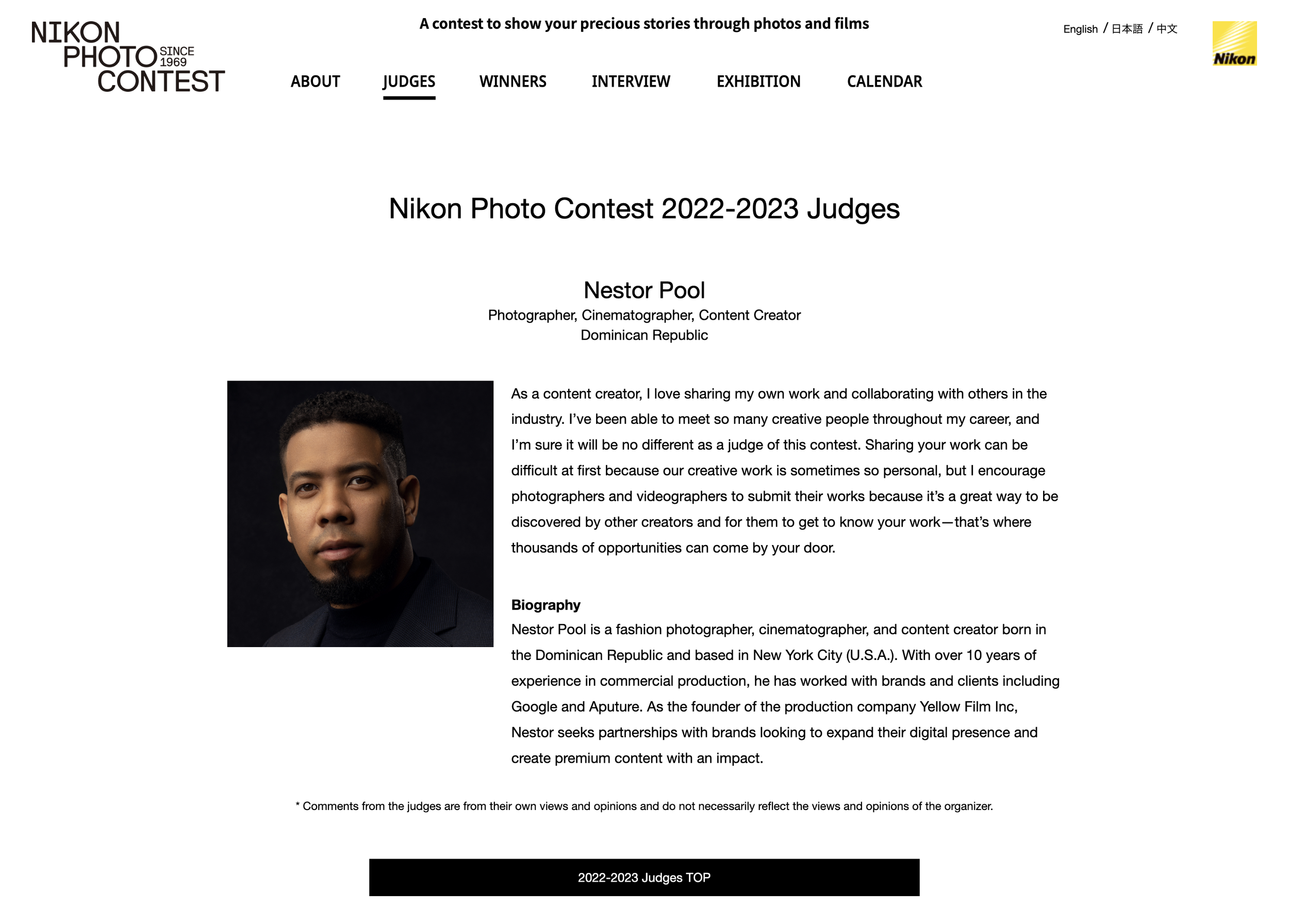 NESTOR POOL JUDGET NIKON PHOTO CONTEST 2023
